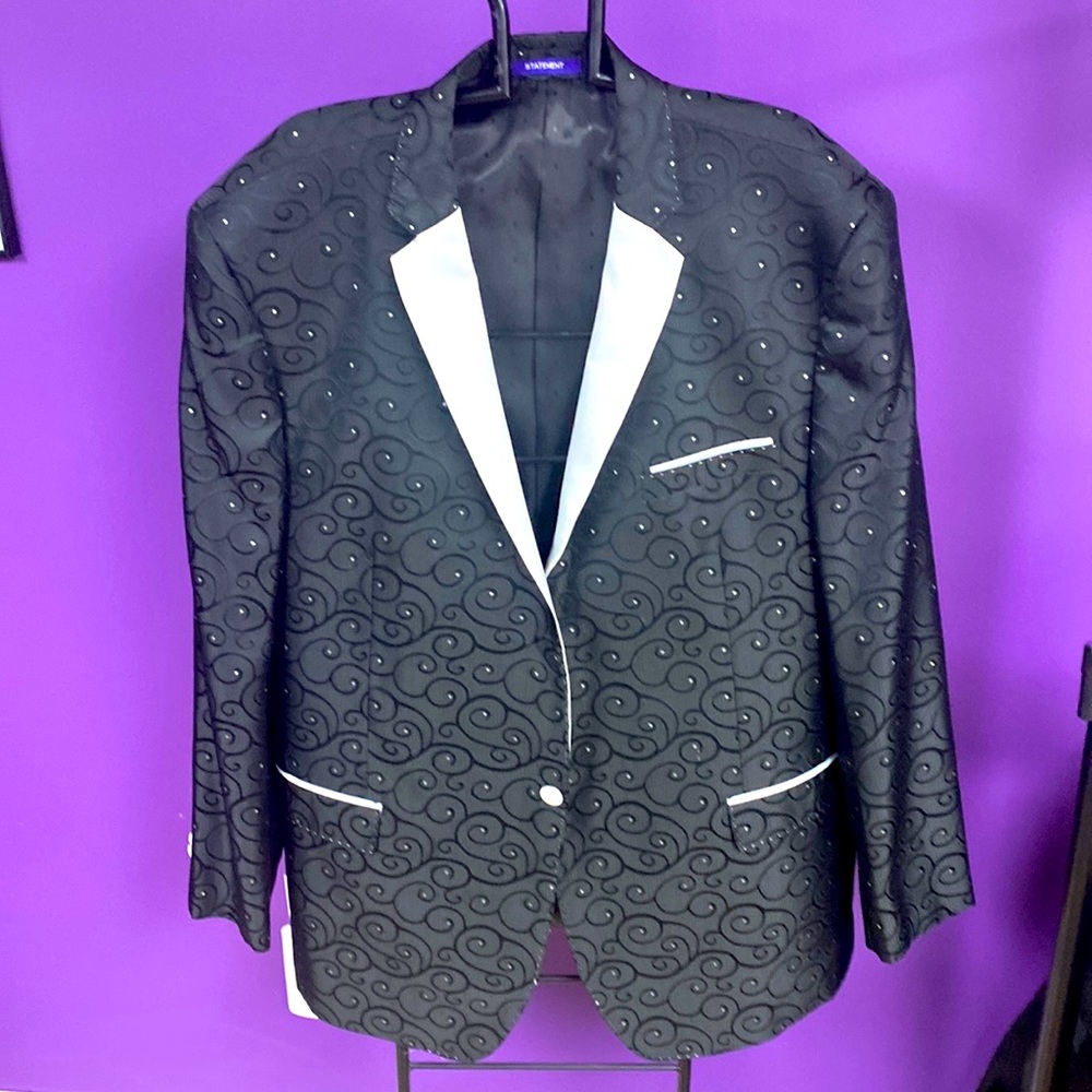 Shiny bejeweled tuxedo